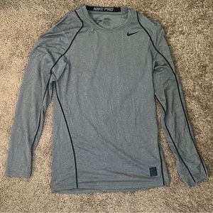 Mens Nike Pro Fitted Long Sleeve Shirt (Small)